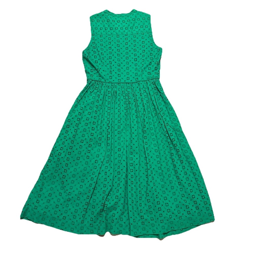 j crew green eyelet dress pre owned sz 4 - Picture 3 of 9